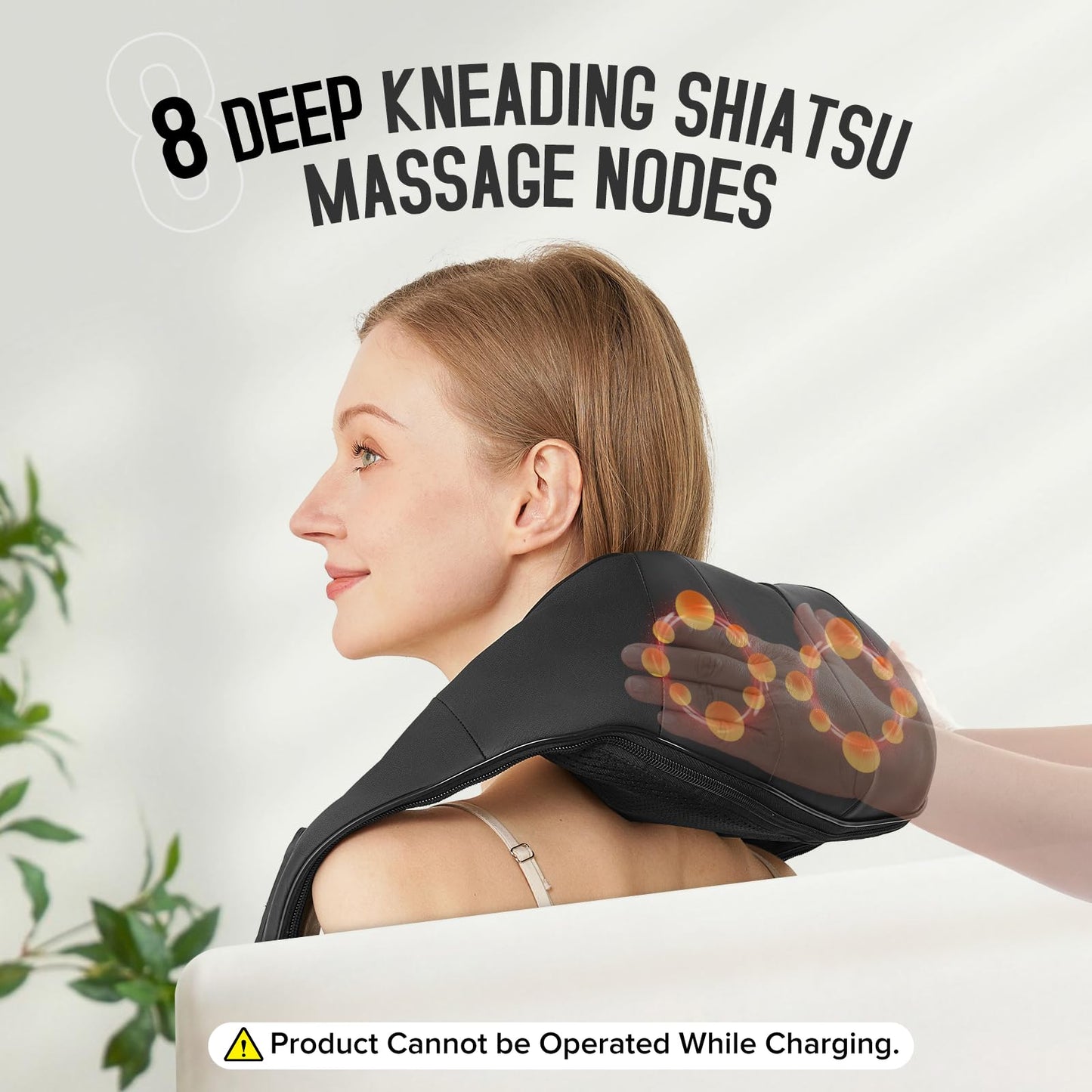 Cordless Shiatsu Neck and Shoulder Massager, Back Massager with Heat,Massage Deeper Tissue 4D Kneading Massage for Shoulder, Neck and Back, Use at Home, Office, Car - Gifts for Fathers Day Dad Gift