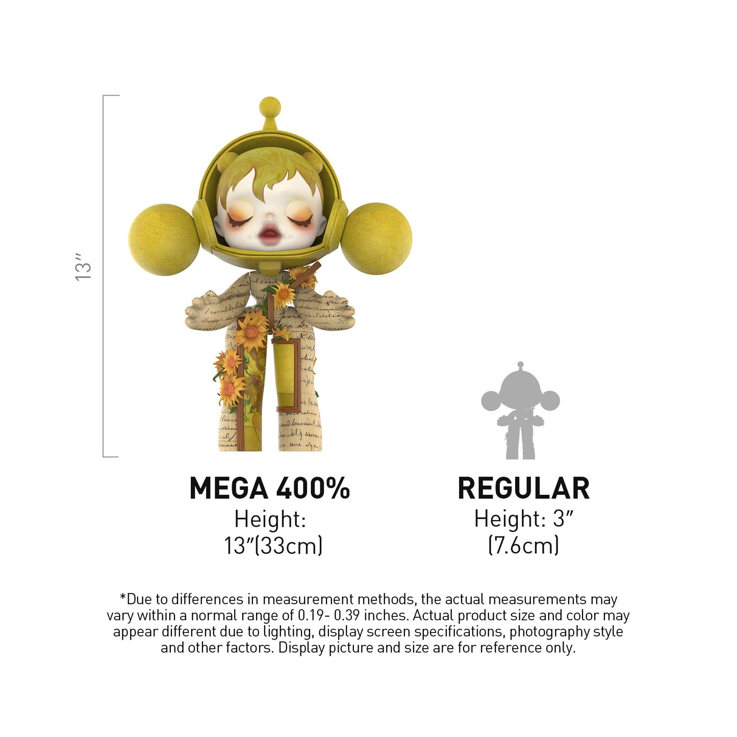 POP MART MEGA α SKULLPANDA 400% Van Gogh Museum Sunflowers, Toys for Mordern Home Décor, Collectible Art Toy