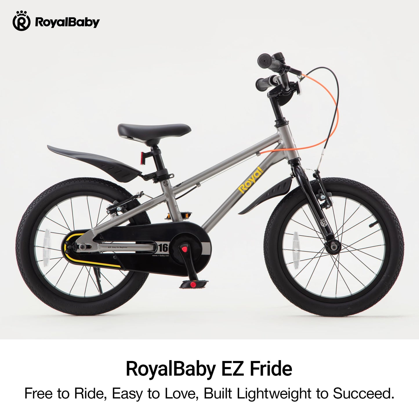 RoyalBaby EZ Fride Kids Bike, Lightweight Aluminum 2-in-1 Balance to Pedal Bike with One-Key Switch, 18 Inch for Age 5-8 Years, Gray
