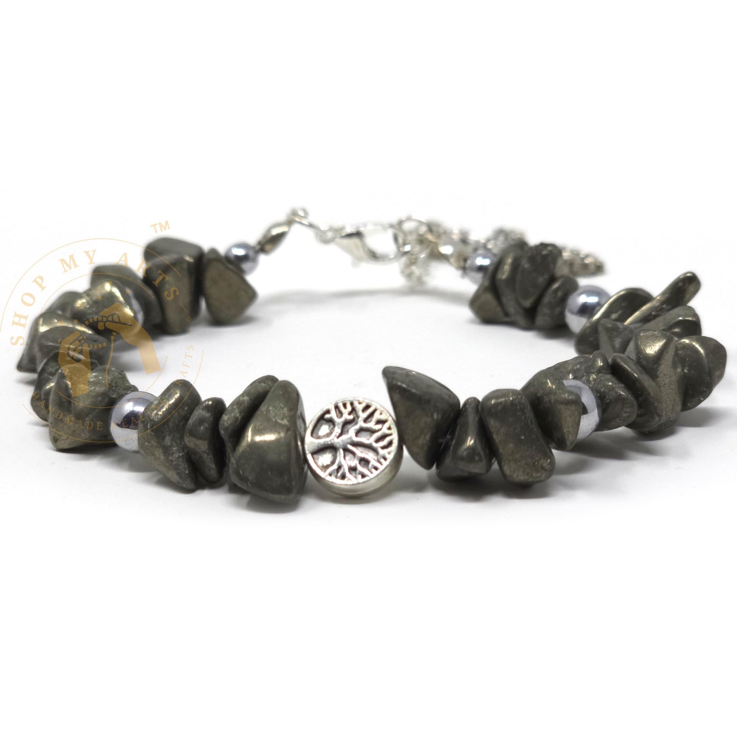 Shop My Arts Pyrite Bracelet for Women - Birthday Gifts for Women Mom with Authentic Crystals and Healing Stones
