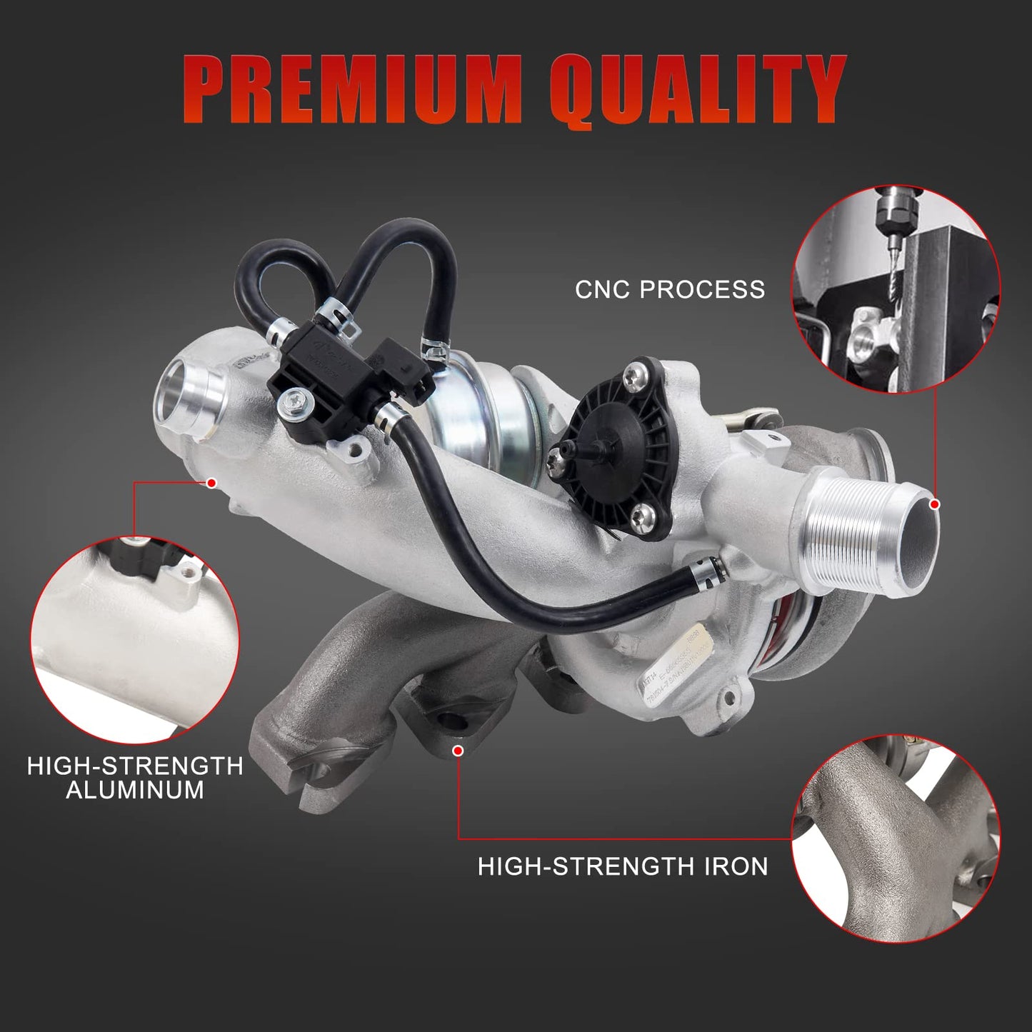 TEMSONE 1.4 L Turbocharger with Gaskets Repair kits Compatible with 2011-2015 Chevy Chevrolet Cruze 2012-2020 Sonic 2013-2021 Trax 2013-2021 Buick Encore Replace# 667-203 55565353 GT1446 Turbo Charger