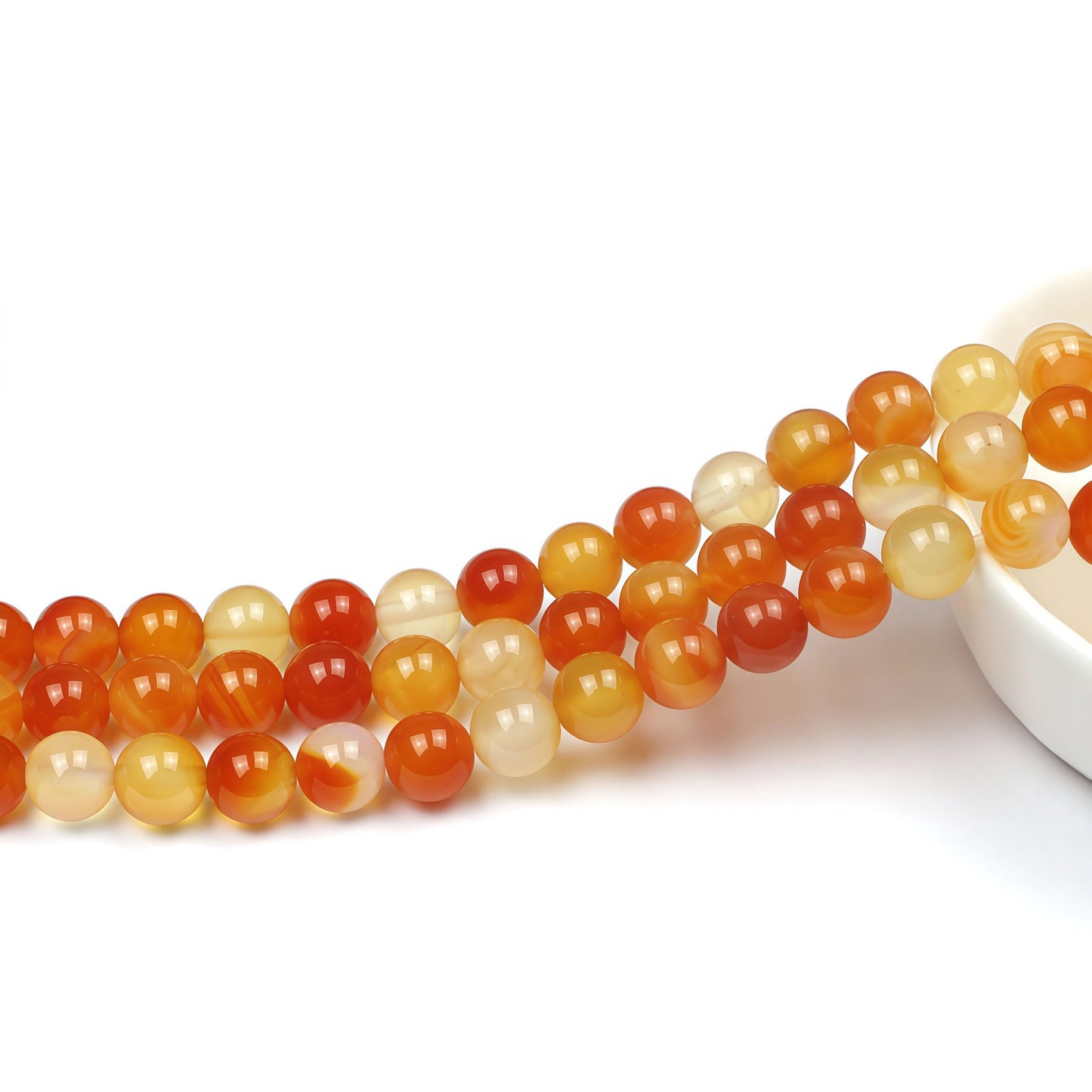MJDCB 7A Round Natural Red Carnelian Gemstone Beads Stone Loose Beads for Necklace Bracelet Charms Jewelry Making 15" (10mm)
