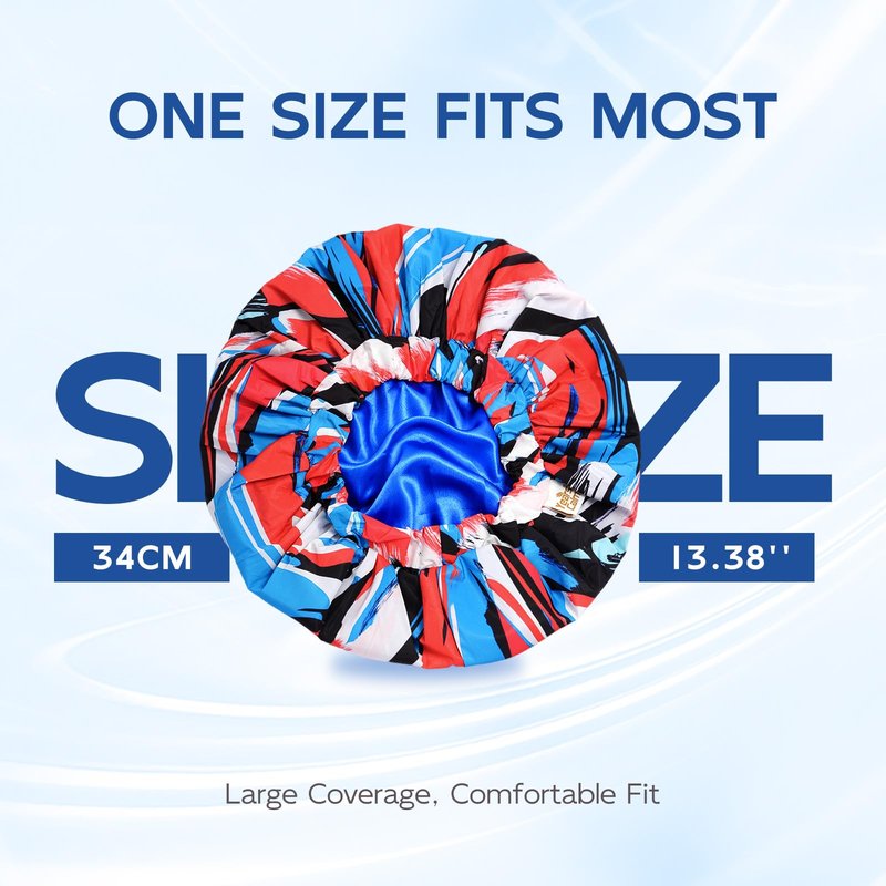 Years calm Shower Cap for Men, Waterproof Reusable Hair Cap with Dual-Layer Design, Reversible Double-Sided Use, Stretchable Elastic Band, Comfortable Fit for Shower, Gym, Hair Care & Travel