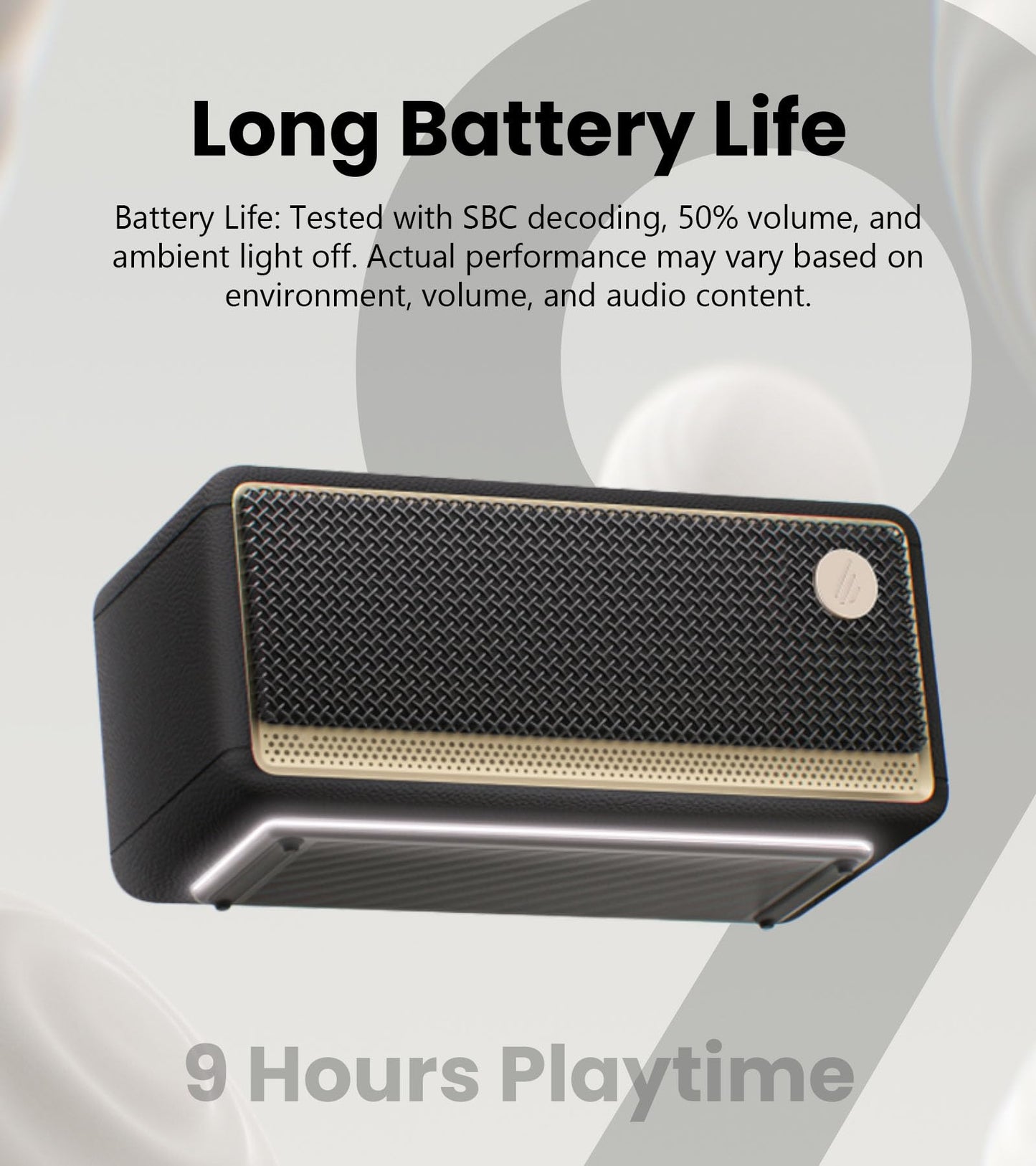 Edifier ES60 Bluetooth Speaker, Portable with Stereo Pairing, IP66 Dustproof & Waterproof 9H Playtime BT5.4 34W RMS Dual Device Connection Ambient Light for Home Party Outdoor Beach – Black
