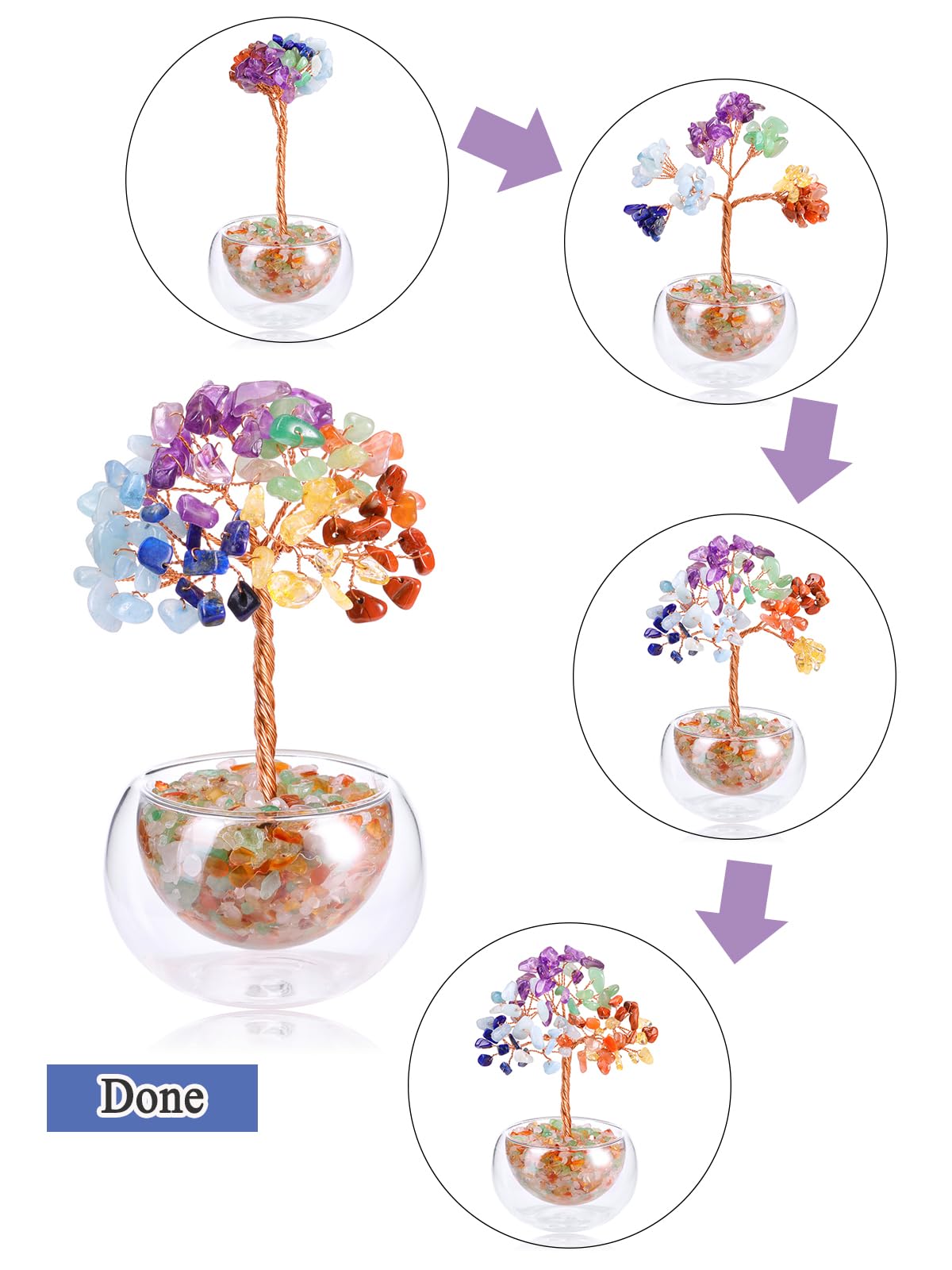 PESOENTH Citrine Crystal Tree of Life Gifts for Women Mom Birthday,Citrine Stone Tree Gem Tree for Positive Energy Good Luck Spiritual Home Room Decor Gifts