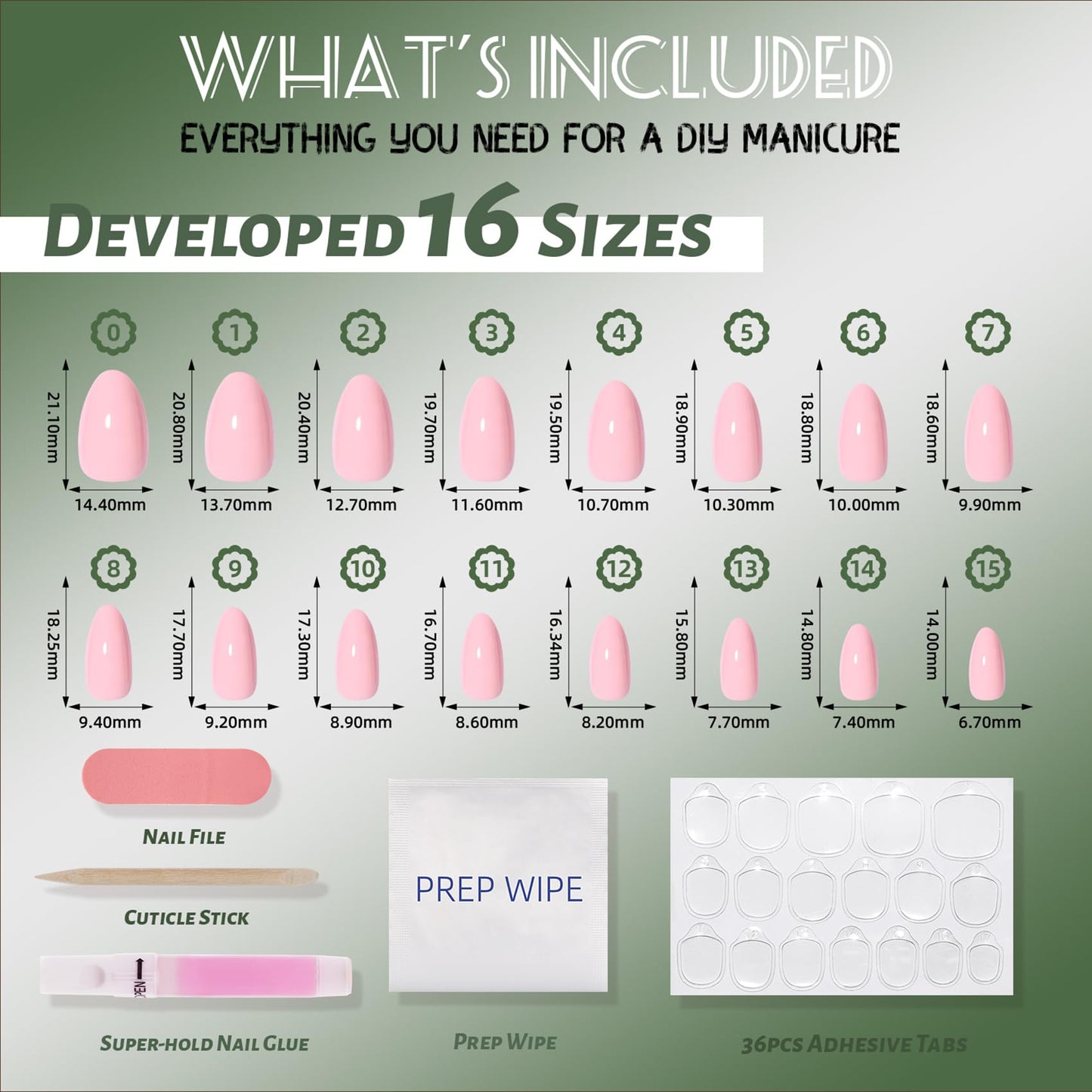SEEWEE Pink Press On Nails Almond - Short Almond Nude Fake Nails with Nail Glue, Nude Press On Nails Reusable Stick On Nails in 16 Sizes 32 Nail Kit for Women & Girls | Salon Quality
