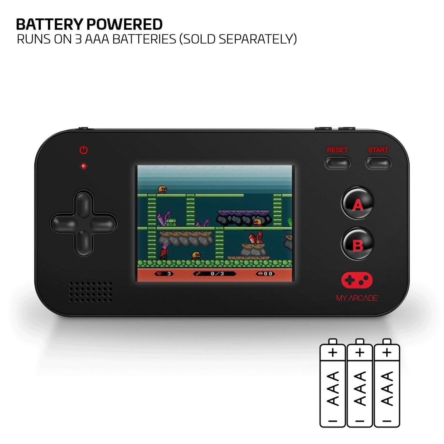 My Arcade Gamer V Portable - Handheld Gaming System - 220 Retro Style Games - Lightweight Compact Size - Battery Powered - Full Color Display - Black - Electronic Games