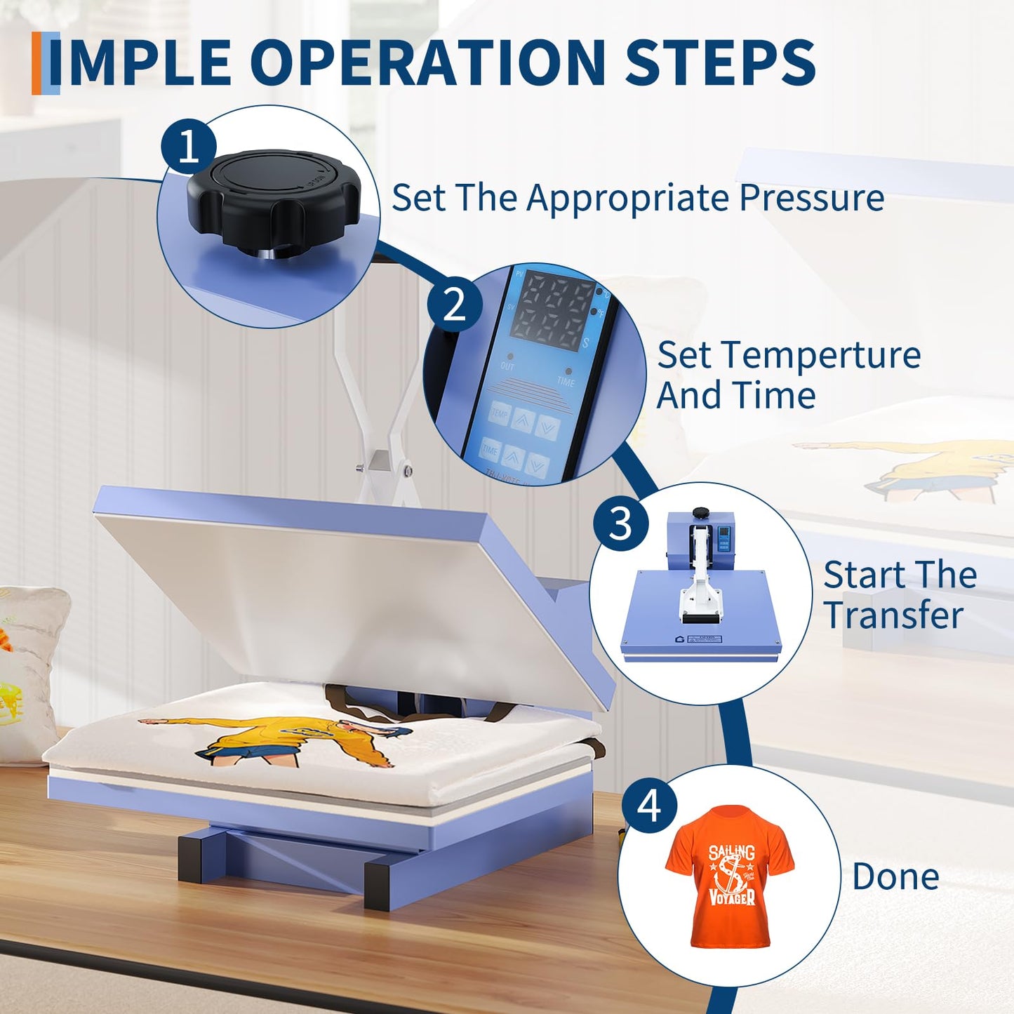 Heat Press 16"x20", Heat Press Machine, Even Heating Technology, Large Operating Panel, Industrial Digital Heat Transfer Machine Sublimation for T-Shirts, Clothes, Canvas Bags, Red