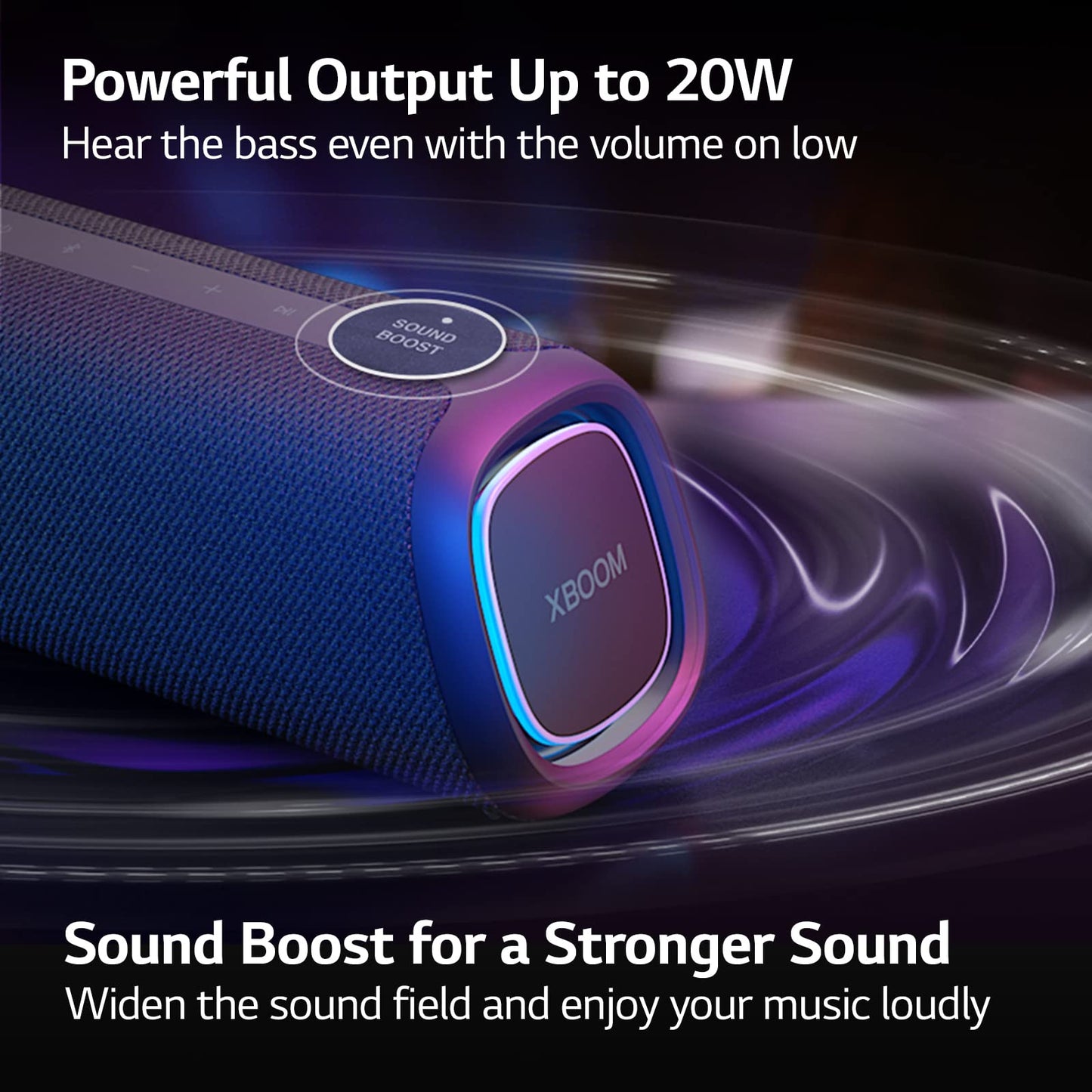 LG XG5QBK.DUSALLK Go Portable Bluetooth Speaker - LED Lighting and up to 18-Hour Battery, Black (Renewed)