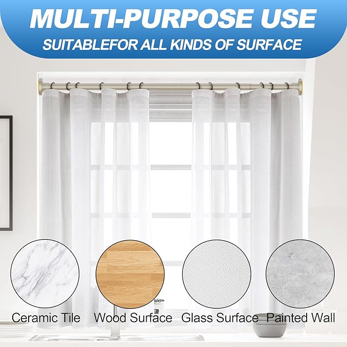 CorkLatta Brushed Nickel Shower Curtain Rod 31 to 92 Inch,1 Inch Diameter Adjustable Spring Tension Stainless Steel Telescoping Rod,Easy Install,No Rust
