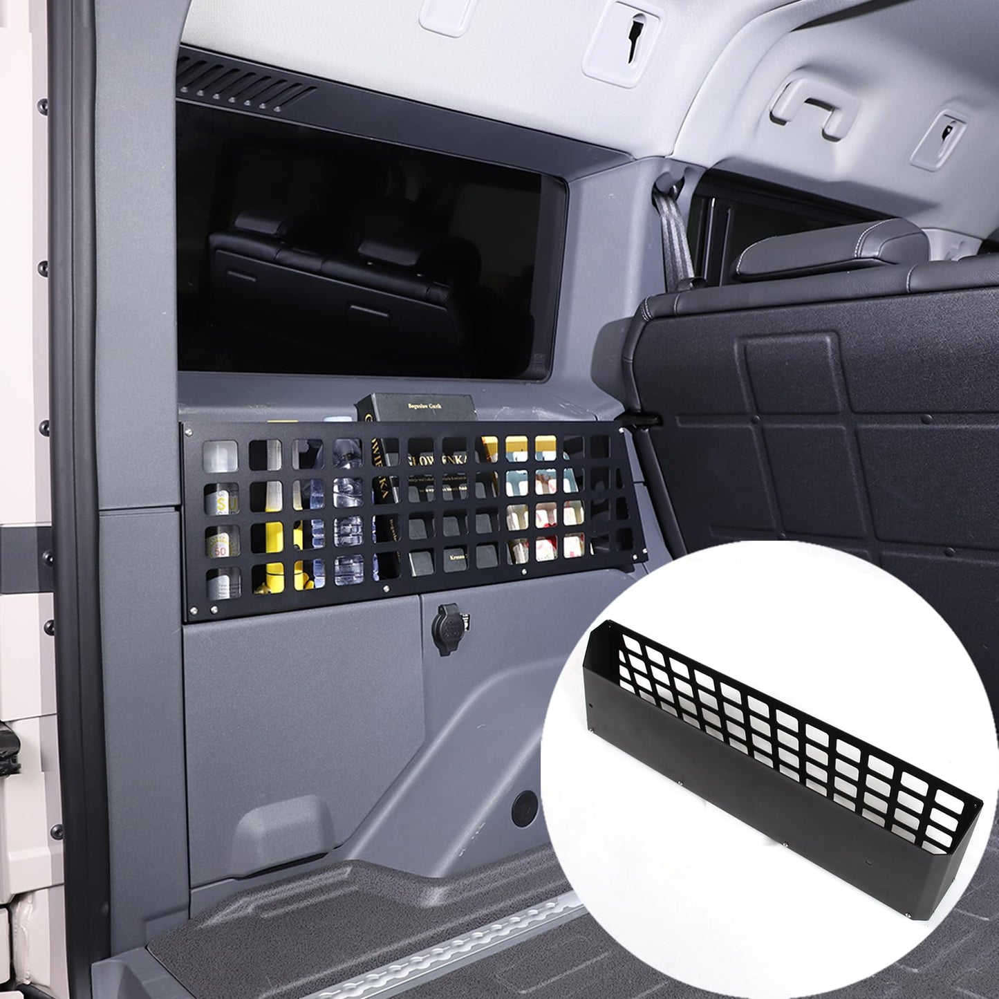 Hudiriy Car Trunk Storage Panel Compatible with Ineos Grenadier 2020-2026 Retrofit of The Storage Bracket on The Side of The Trunk，Trunk Side Fence Storage Tray Bracket Accessories (left)