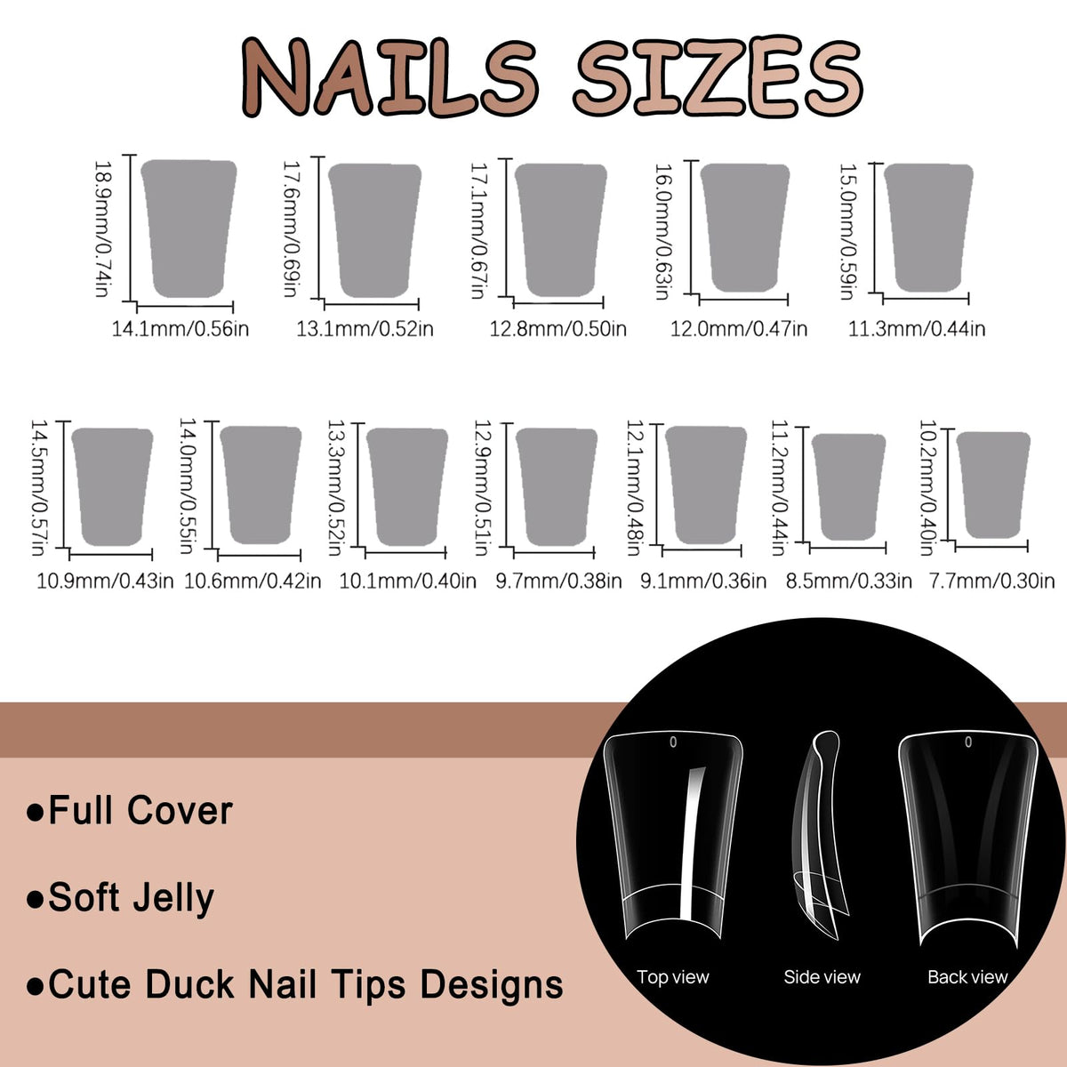 IMSOHOT Duck Press on Nails Medium French Tips Fake Nails with Leopard Print Designs Full Cover Pink Duck Feet Flared False Nails Glossy Glue on Nails DIY Acrylic Nail Supplies