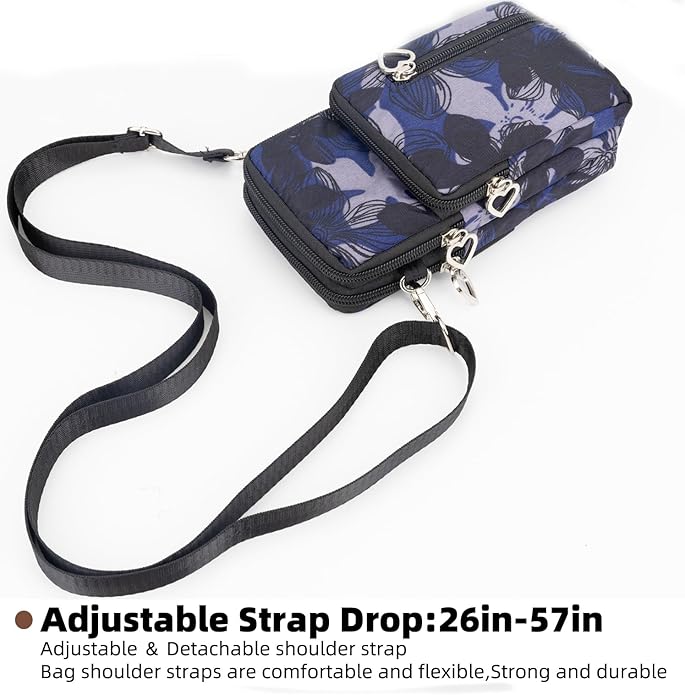 JANKS Small Crossbody Bag for Women - Mini Phone Purses with Crossbody Strap and Wallet - Nylon Arm Bag