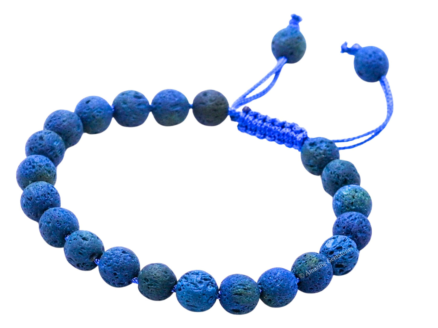 Amazing Gemstone Blue Lava Bracelet for Women Men's Gifts - Protection Healing Crystal Bracelet - 8mm Gemstone Beaded Adjustable Bracelet Pulseras Para Hombres Mujer Stocking Stuffers