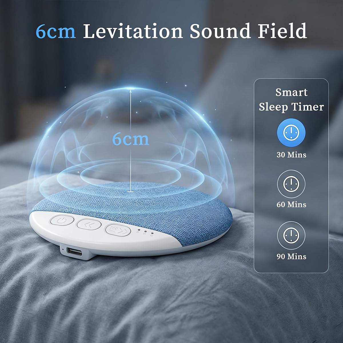 Bluetooth Pillow Speaker for Sleeping, Under Pillow Speaker with White Noise & Timer, Private Sleep Aid Headphone Alternative for Couples, Adults, Kids - No Disturb to Partner