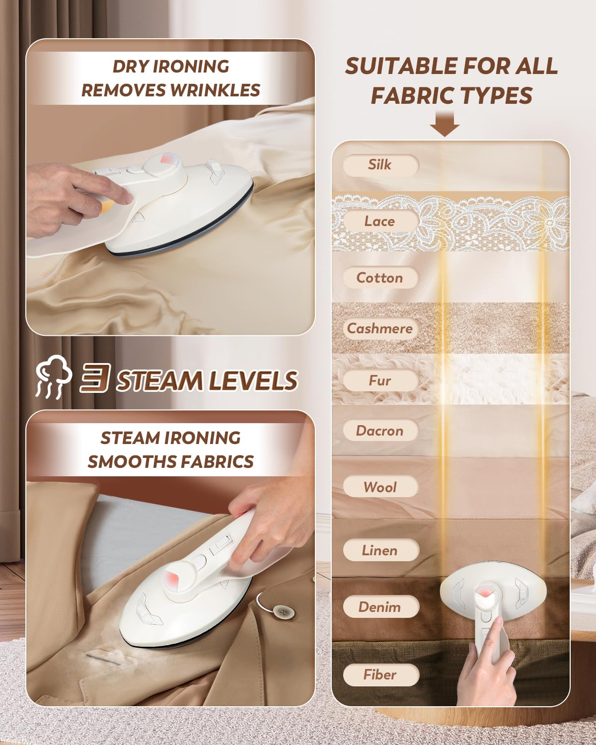Hapyvergo Standing Garment Steamer with Rotating Nozzle, 1500W Upgraded Steamer for Clothes Heats in 25s for 60min Steam, 1.6L Tank, Self-Cleaning, Dual-Protection Tech, Ironing Board, Hanger, Gloves