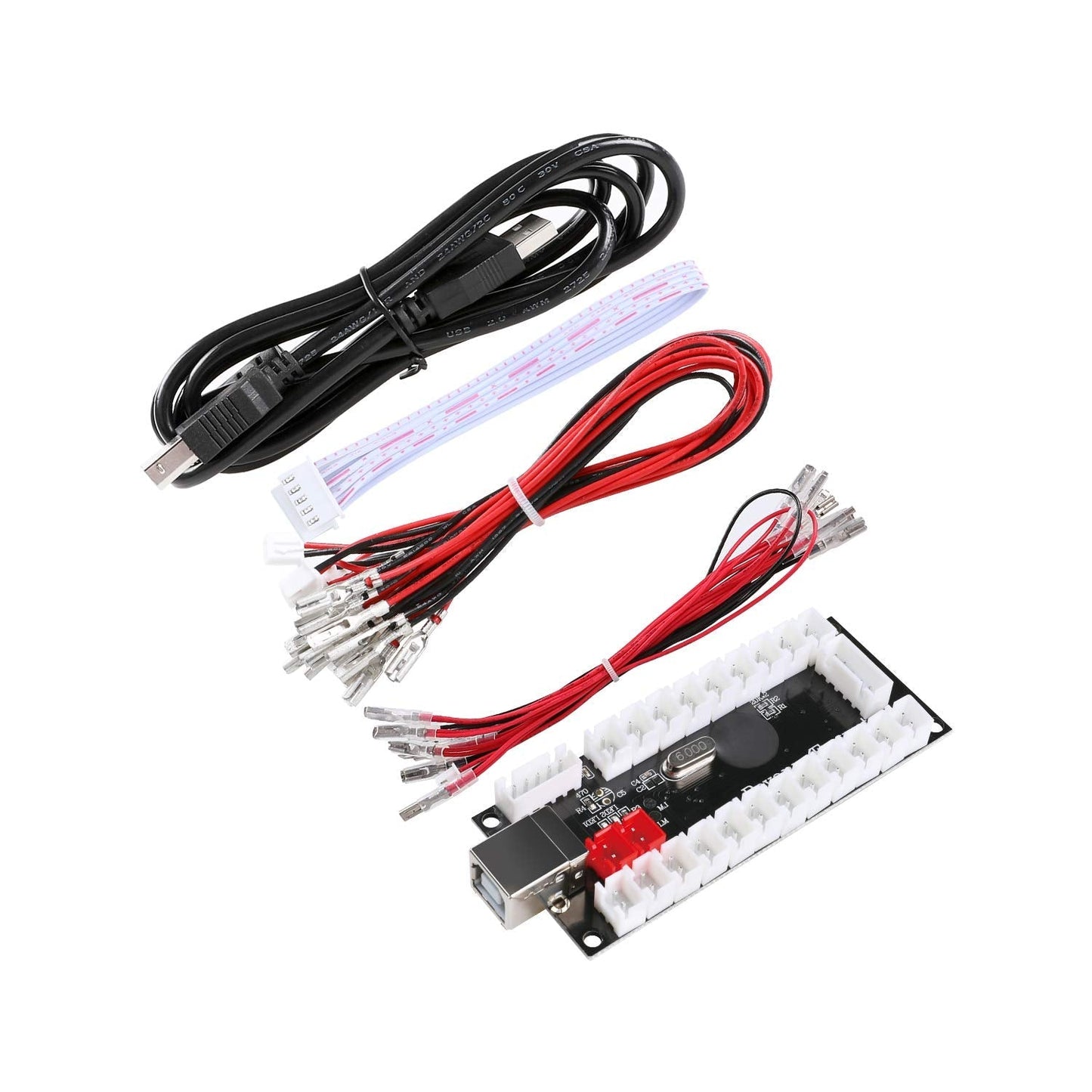 Qenker 2-Player LED Arcade Game DIY Kit for USB MAME PC & Raspberry Pi - 2 Joysticks, 20 LED Buttons, 2 Zero Delay Encoders (Mixed Color)