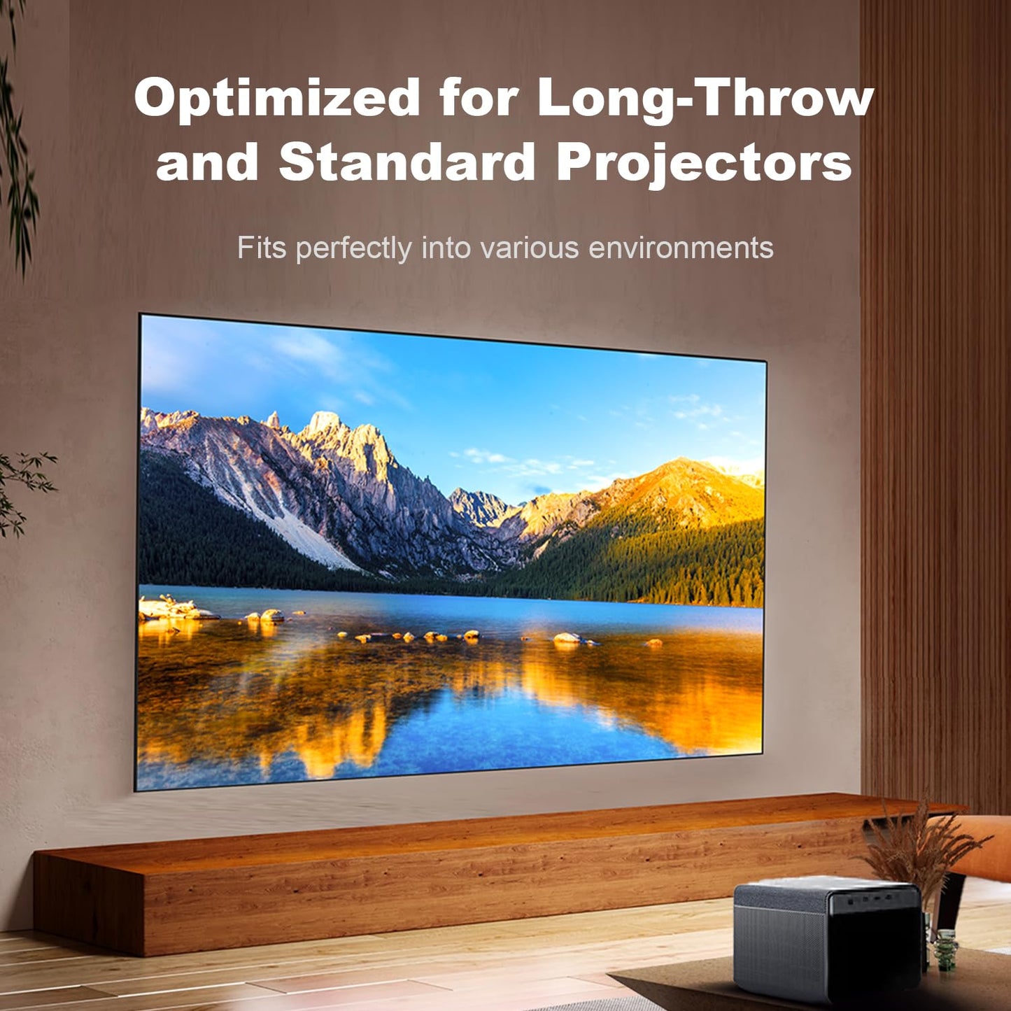 NothingProjector ALR Screen for Long/Standard Throw Projector, 120 inch, 95% Ambient Ceiling Light Rejecting, 4K/8K Ultra HD, Active 3D, Anti Daylight, Fixed Frame Wall Mount Non-UST NothPJ