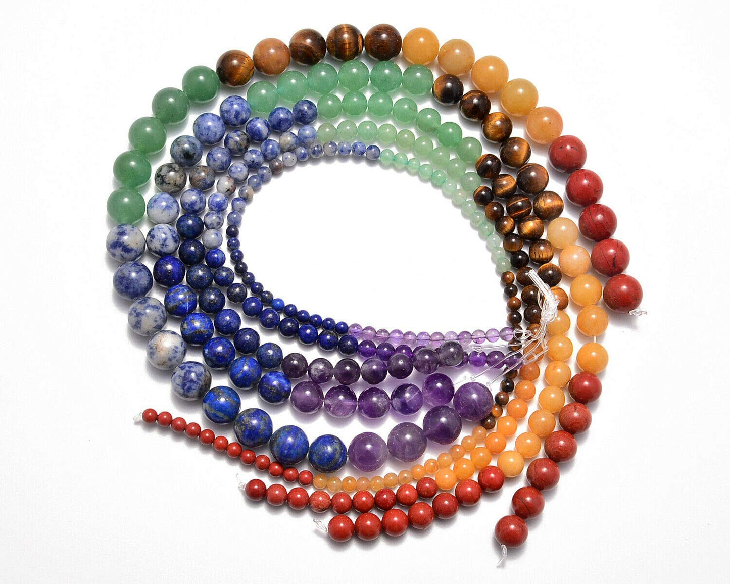 AD Beads Healing Reiki 7 Chakras Yoga Natural Gemstone Round Loose Beads 10mm 16''