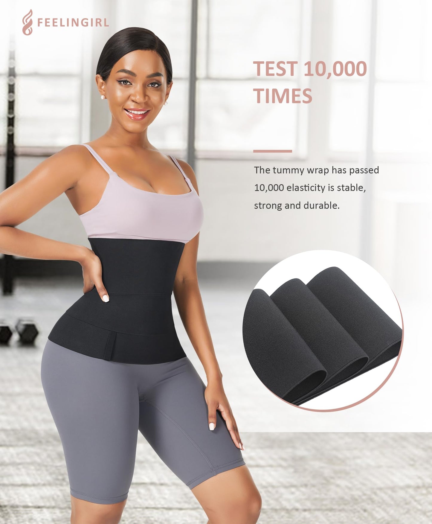 FeelinGirl Waist Trainer for Women Bandage Wrap Trimmer Belt Long Torso Tummy Wraps Belly Body Shaper Waist Trimmer Belt