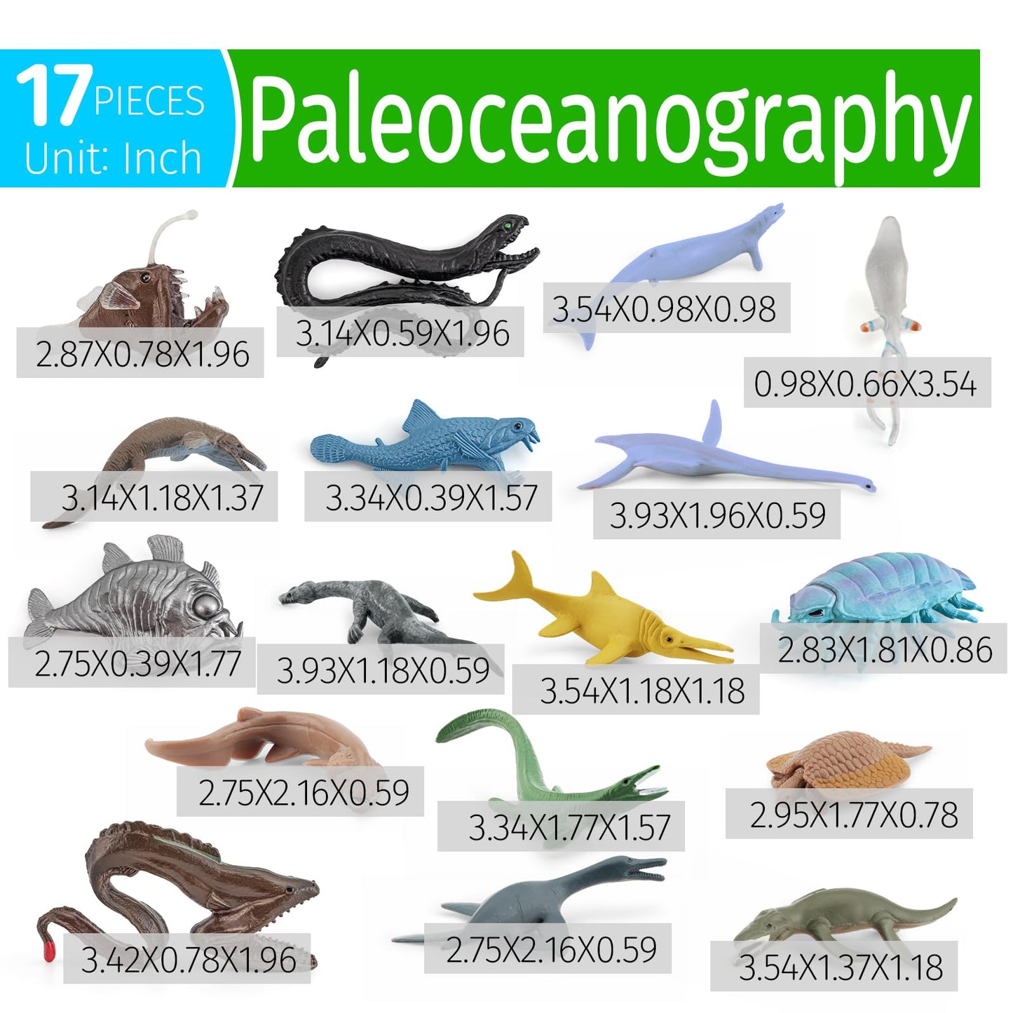 GUFOPONAS Mini Incredible Prehistoric Sea Creatures Toys for Kids Deep Ocean Animals Figures Marine Animal Toys 2-4 Inch Cake Topper Educational School Project for Kids Toddlers