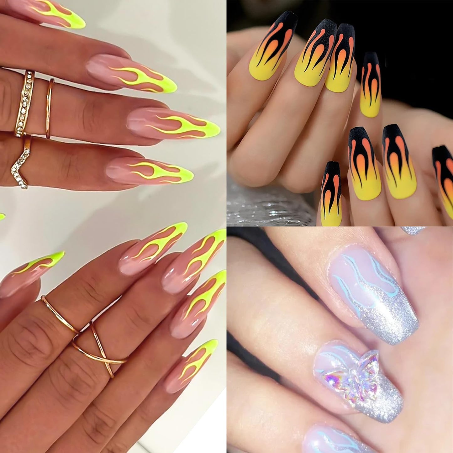 Nail Foil Transfer, DANNEASY 30 Roll Nail Foils Sheet Gold Metallic Flame Laser Design Nail Art Stickers Decals Holographic Starry Sky Foil Transfer for Women Kids