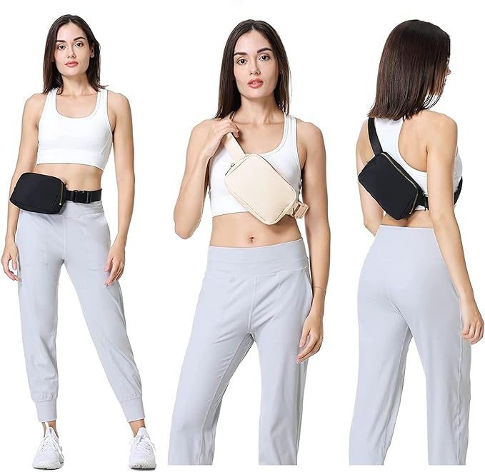 VOROLO Fanny Pack For Women And Men Crossbody Bag Belt Bag with Adjustable Strap Graduation Gifts Off White