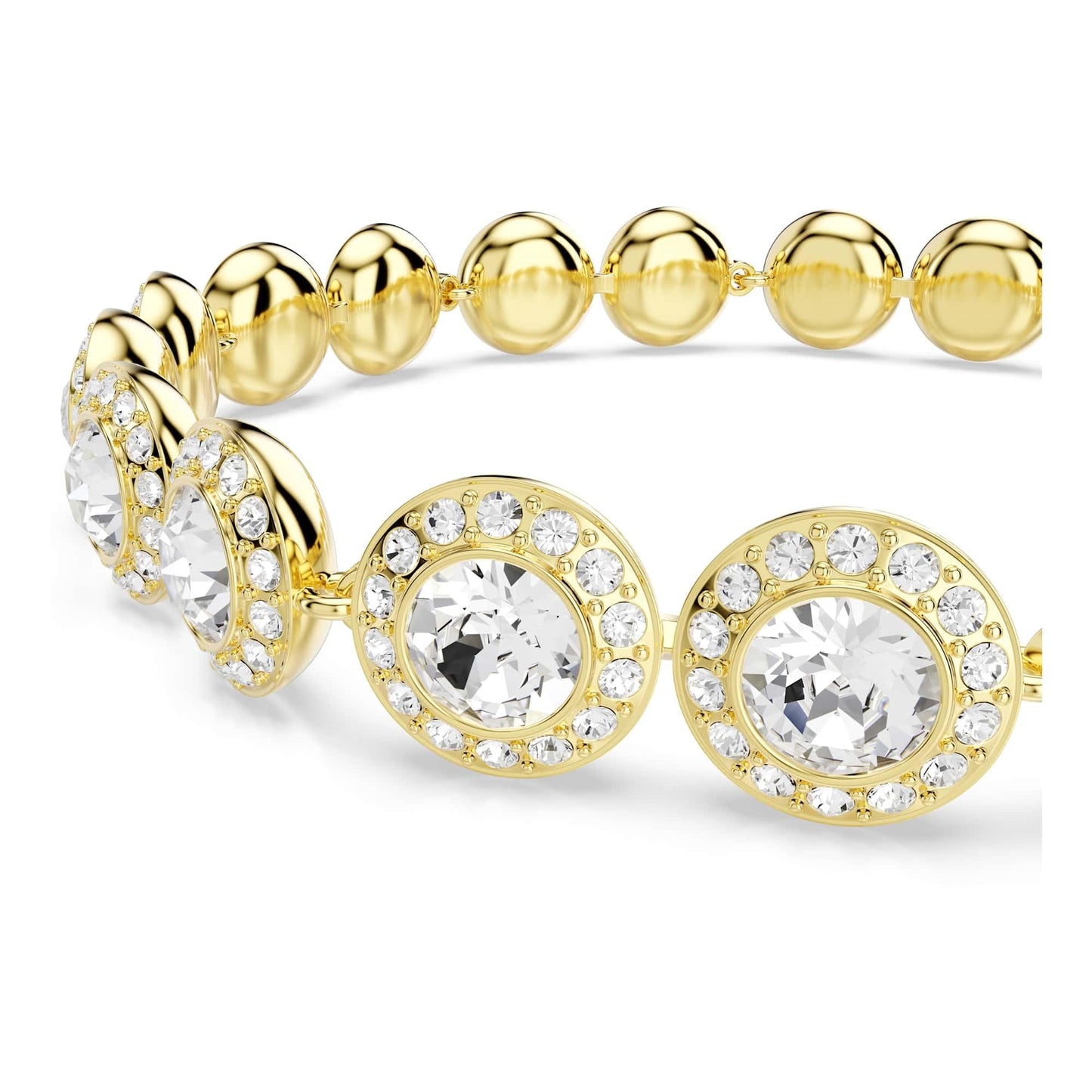 Swarovski Una Angelic set, Set (3), Round cut, Clear, Gold-tone Finish