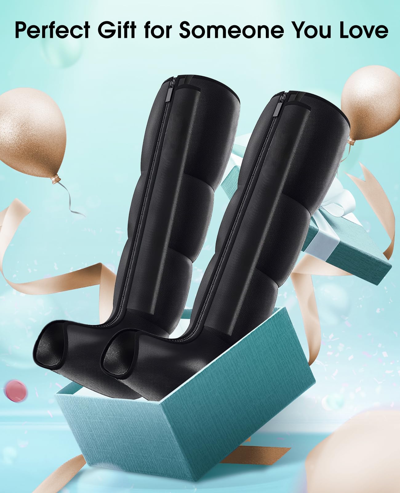 Greprety Leg Compression Massager for Circulation, Leg Massager Recovery System for Pain Relief, Full Compression Boots for Gym Home Use, Gifts for Athletes, Women, Men