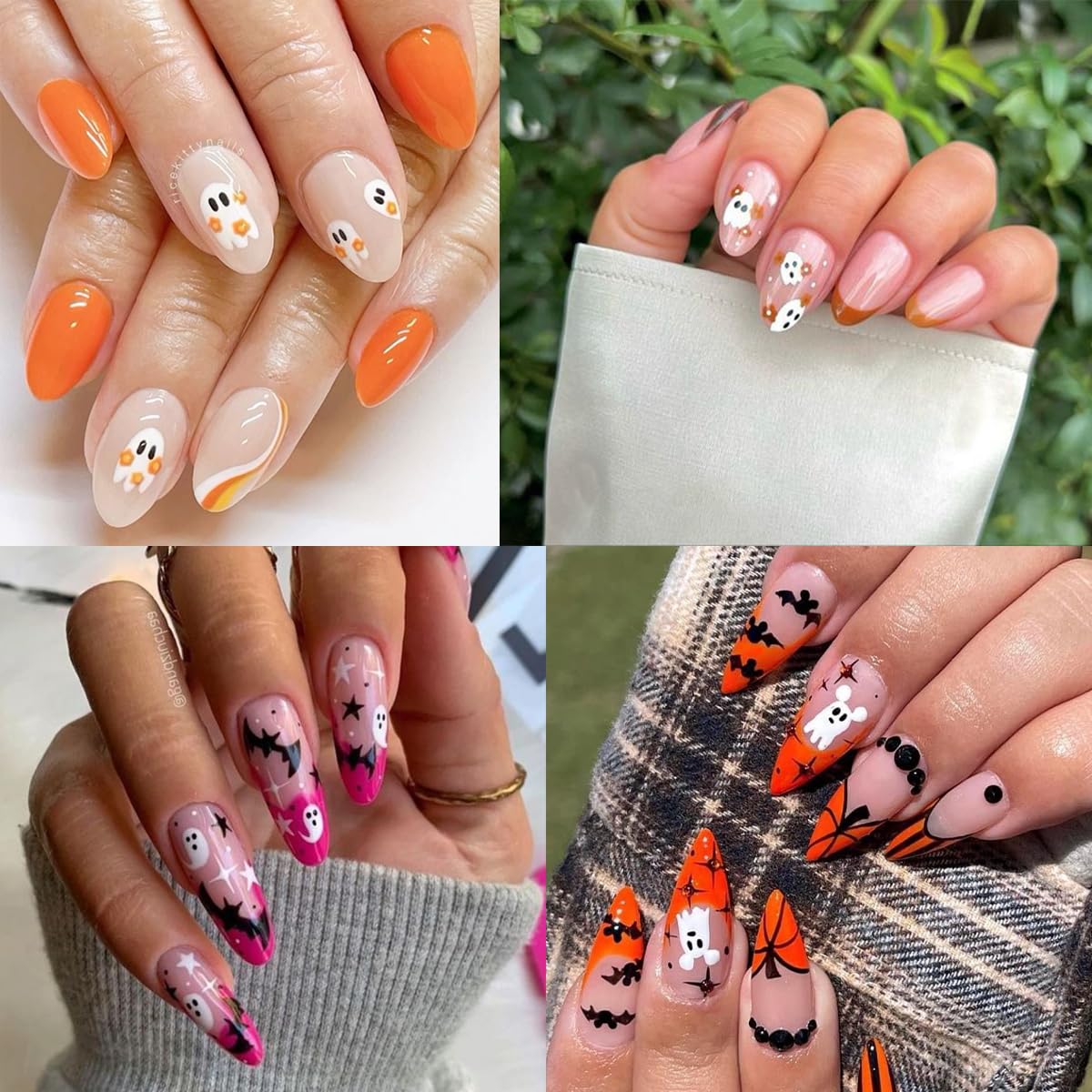 Halloween Nail Art Stickers 8 Sheets Cute Halloween Cartoon Nail Stickers Cute Ghost Pumpkin Stickers Blood Bats Cat Spider Web Skull Nail Art Design Nail Decals for Women DIY Halloween Charms