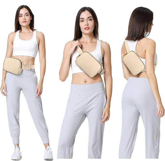VOROLO Fanny Pack For Women And Men Crossbody Bag Belt Bag with Adjustable Strap Graduation Gifts Khaki