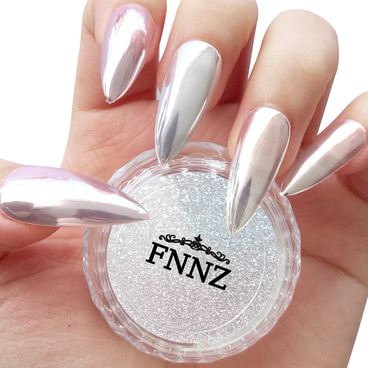 FNNZ Unicorn Chrome Nail Powder, Aurora Unichrome Mermaid Aurora Metallic Nail Powder Pigment Pearlescent Nail Art Glitter Decoration for Home DIY Nail Salon Manicure - Glass Candy