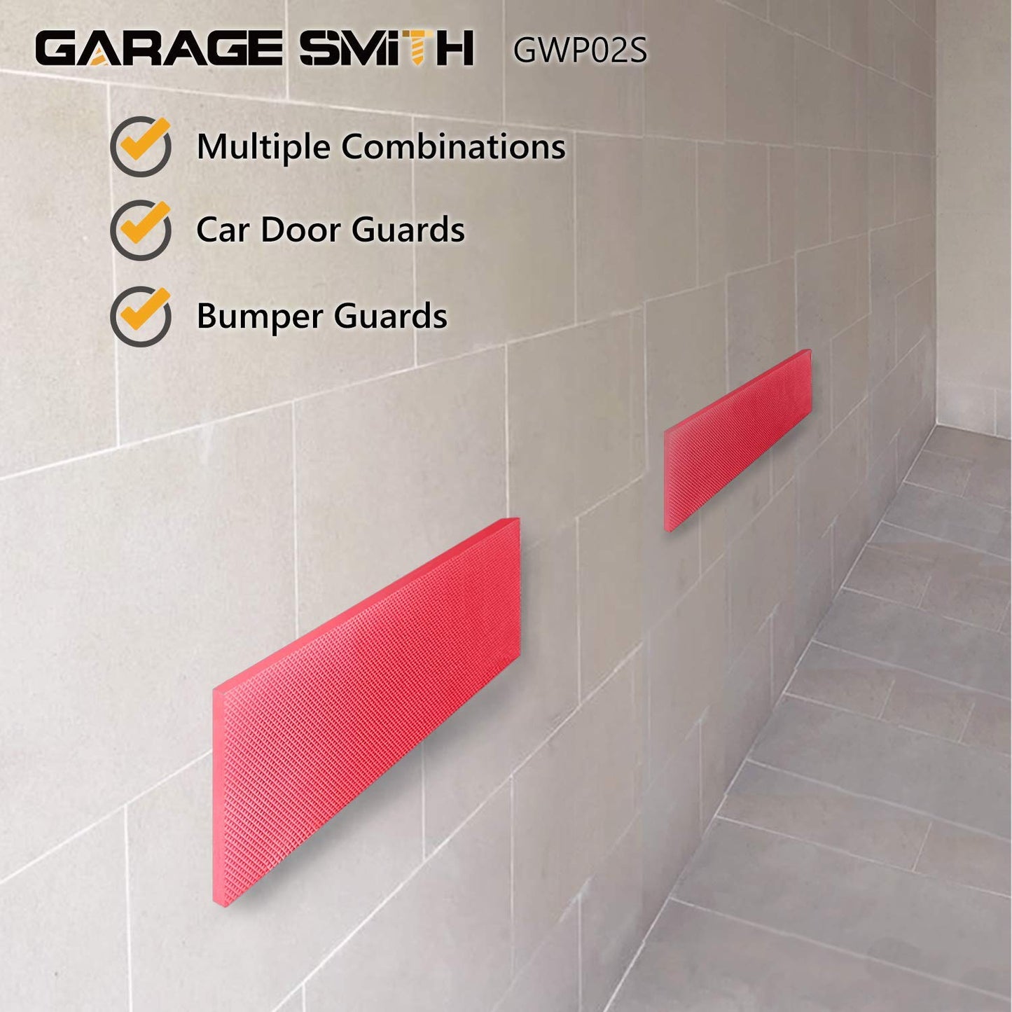 AMPULLA GWP02S Garage Wall Protector Car Door Protectors, Designed in Germany (4, Red)