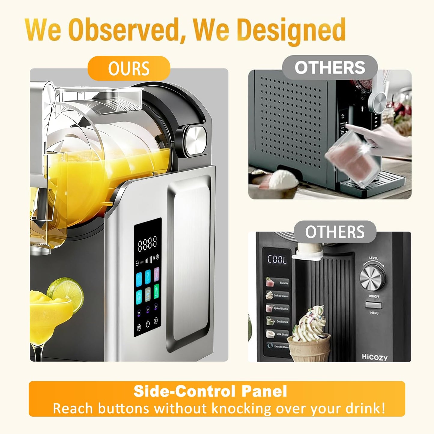 RUN.SE Slush-Ease Slushie Machine-2L/68oz No-Ice-Needed Slushie Machine for Home,5-Minute Rapid Freezing, Self-Cleaning, 6 Preset Modes|Frozen Margaritas, Cocktails, Smoothies,Frappuccinos,Ice Cream.