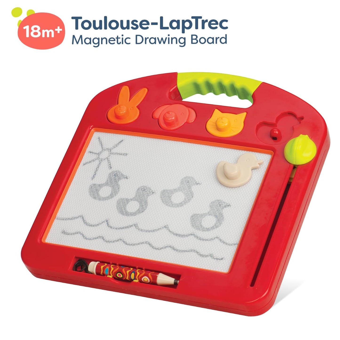 B. toys – Magnetic Drawing Board – 4 Animal Stamps – Portable Sketcher – Creative Toys for Toddlers, Kids – 18+ Months – Toulouse – LapTrec