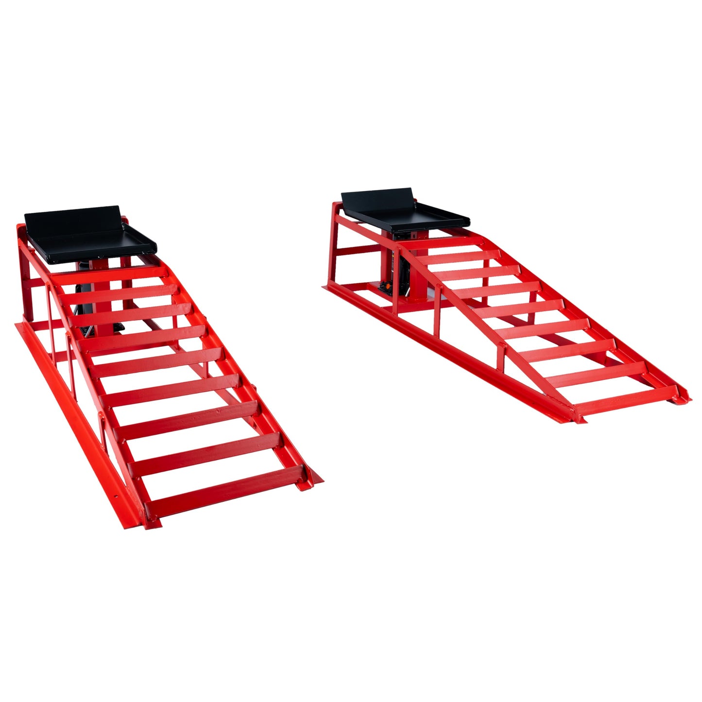 5 Ton (11000 lbs) Capacity Hydraulic Low Profile Car Ramps with Pin Lock, 10.6 to 14.7 Inch Lift Range, for Auto & Home Garage Maintenance, Oil Changes