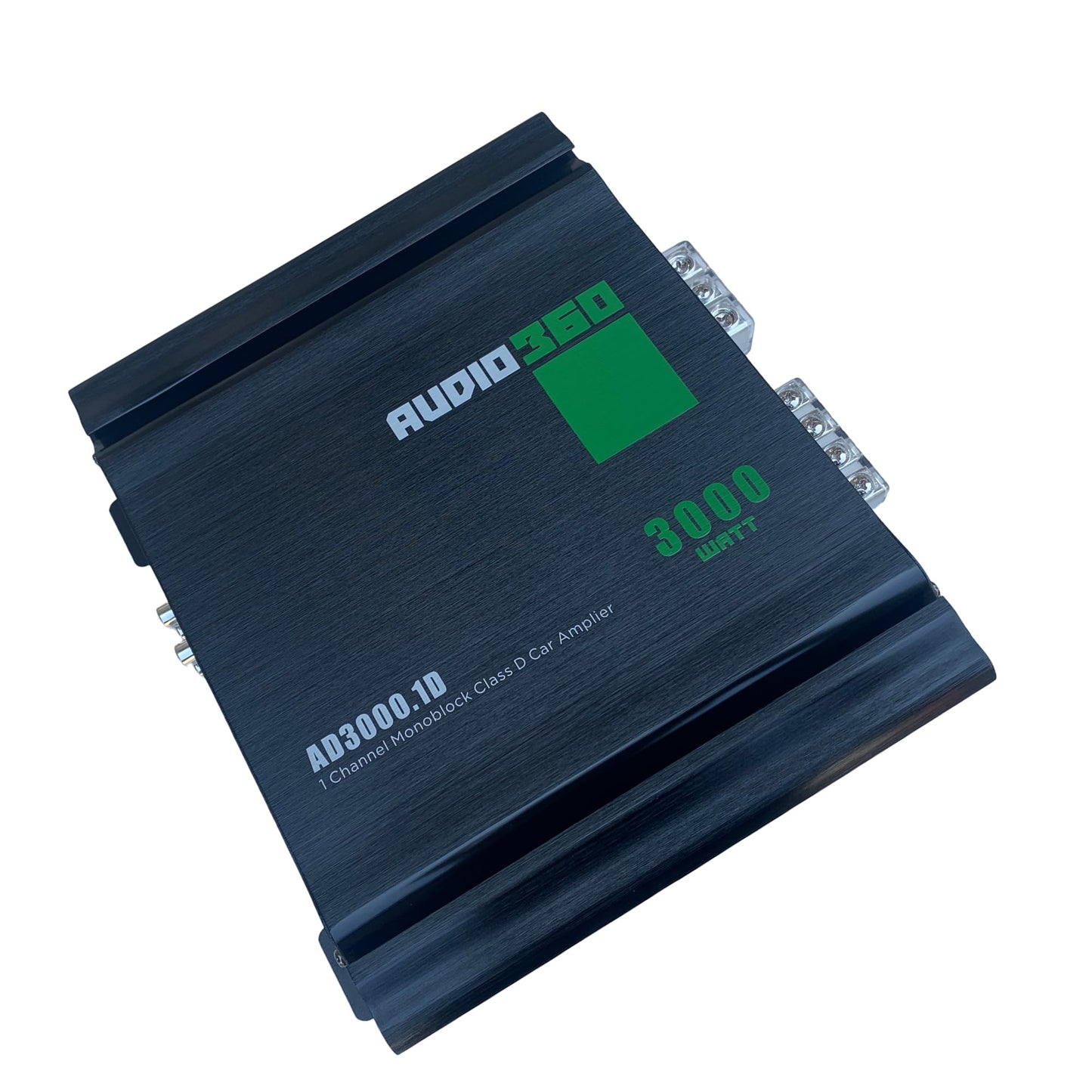 Audio360 AD3000.1 Monoblock Car Audio Amplifier, 3000W Max Power, Compact Class D 1-Ohm Stable Subwoofer Amplifier with 89dB SNR, Clean Deep Bass Output