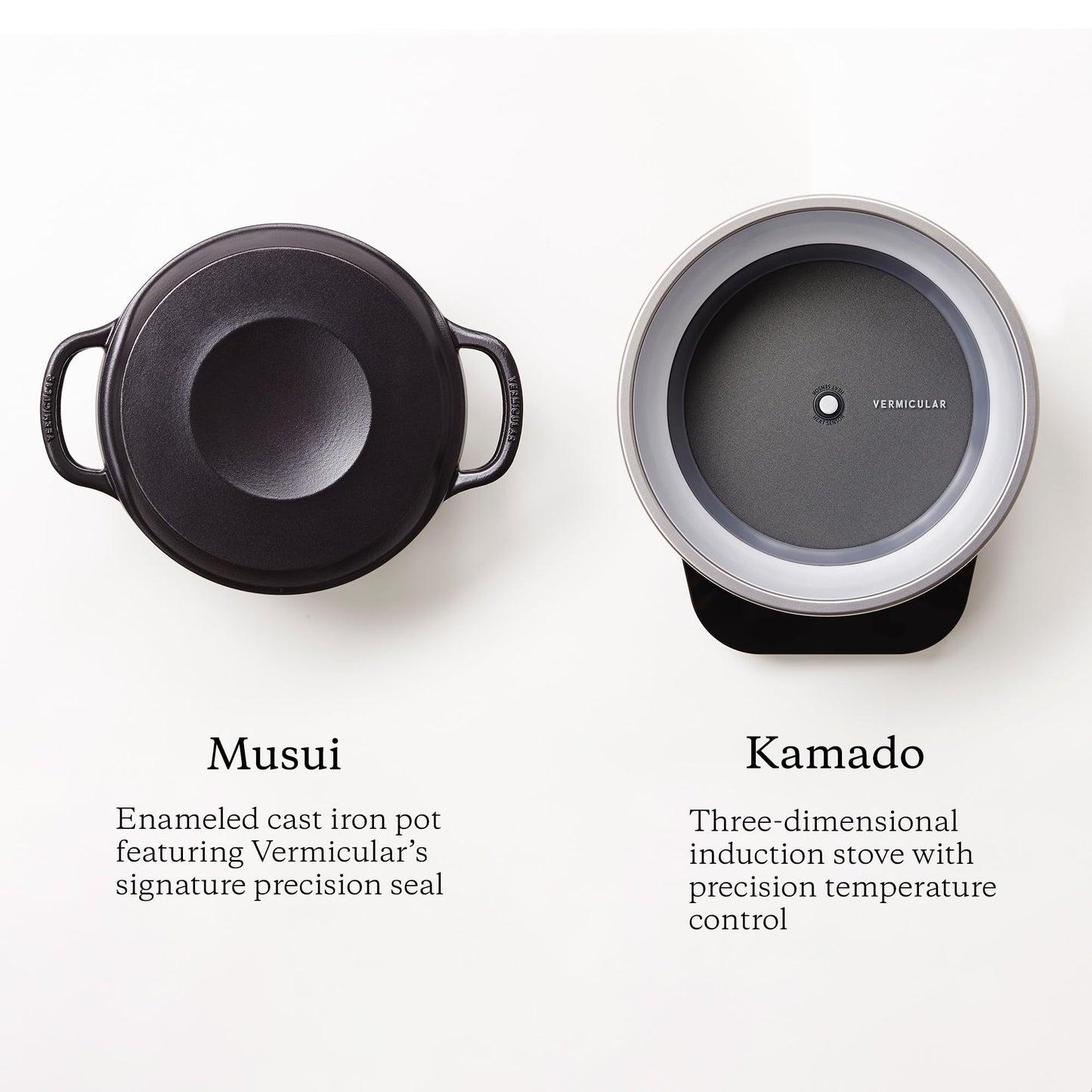 Vermicular Musui–Kamado (RICEPOT) | Cast Iron Induction Cooker | Precision Multicooker | Japanese Rice Cooker | Slow Cooker | Non-Toxic Enameled Cast Iron Pot | Matte Black & Silver | US Model (120V)