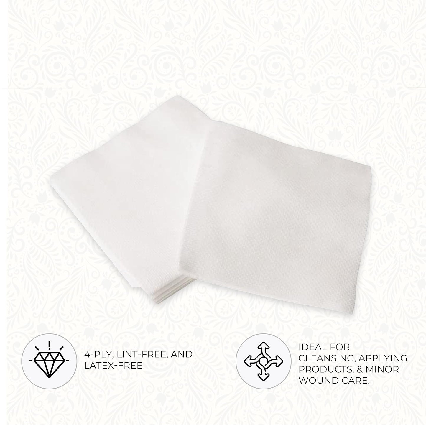 ForPro Professional Collection Esthetic Wipes, 4-Ply, Lint-Free, 200-Count Pack of 2 | 4" x 4" | Non-Woven | Soft & Strong | For Salon & Spa