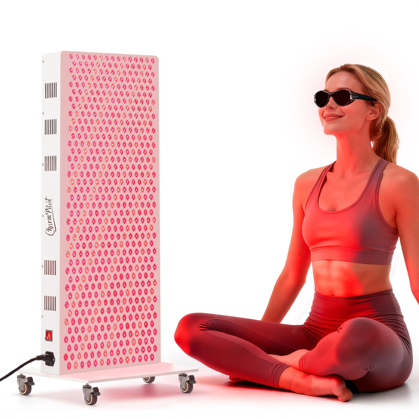 Red Light Therapy Panel for Body, 7 Wavelengths (630, 660, 780, 810, 850, 940, 1060 nm), 580LEDs, Near‑Infrared Light Wellness Device with Adjustable Intensity, Home Use