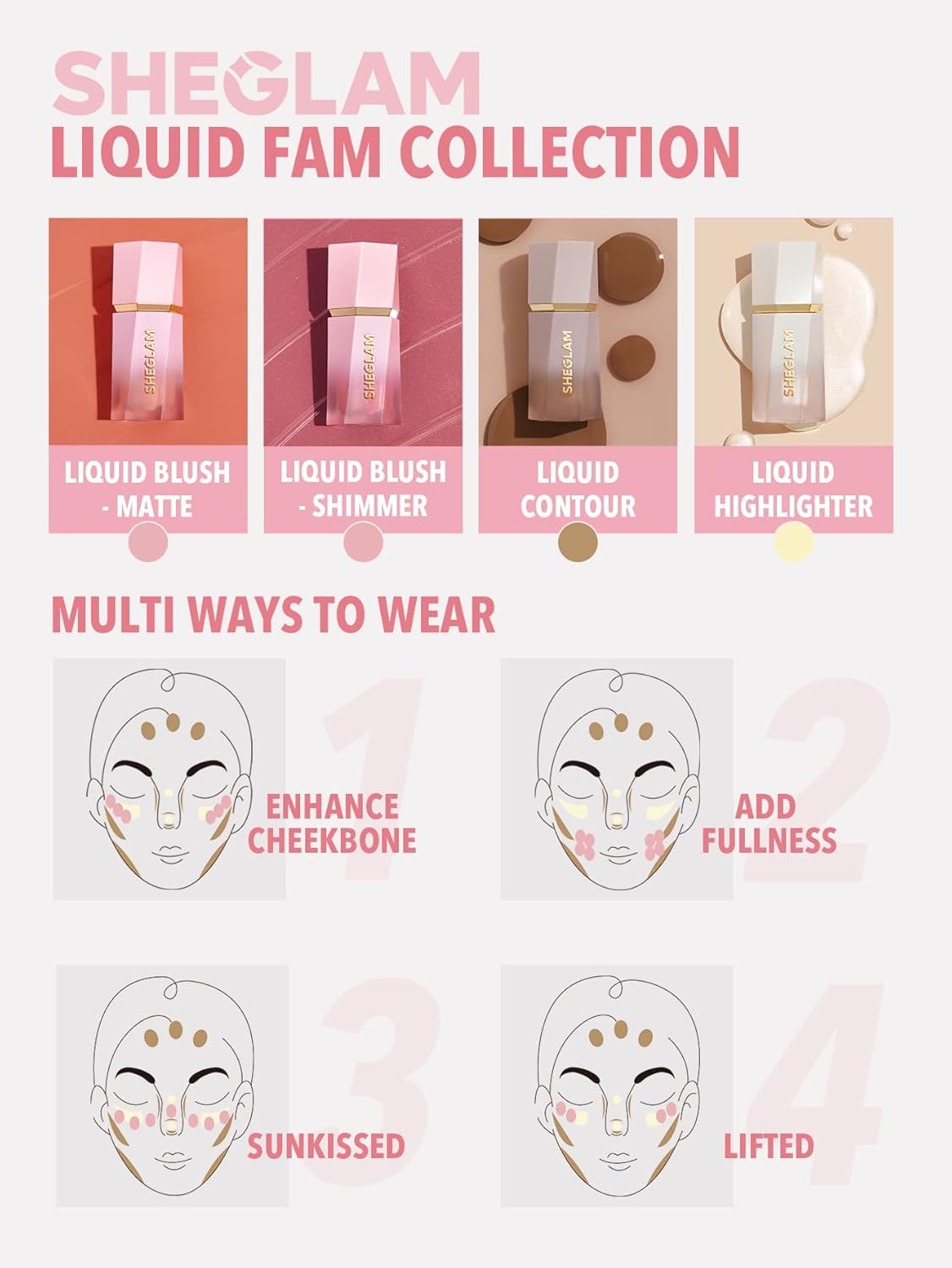 SHEGLAM Color Bloom Liquid Blush Makeup for Cheeks Matte Finish - Rose Ritual