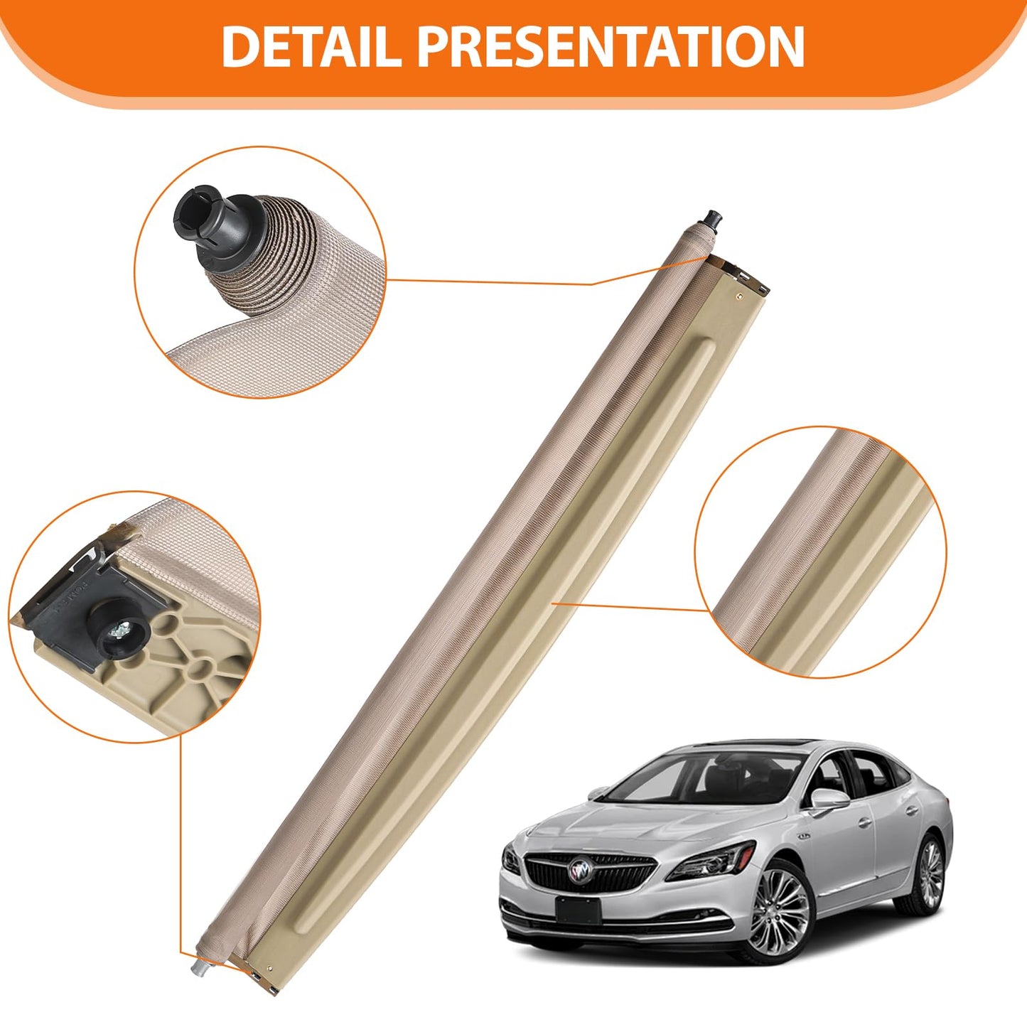 YIFOUM Car Panorama Sunroof Sunshade Curtain Cover Assembly 23135938 for Buick GF Lacrosse 2009 2010 2011 2012 2013 2014 2015 (Beige)