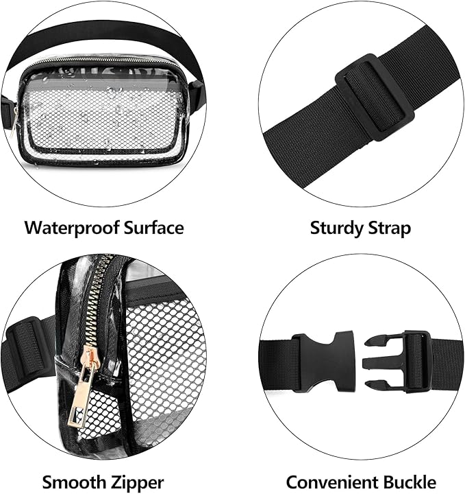VOROLO Fanny Pack For Women And Men Crossbody Bag Belt Bag with Adjustable Strap Graduation Gifts Clear Orange-1