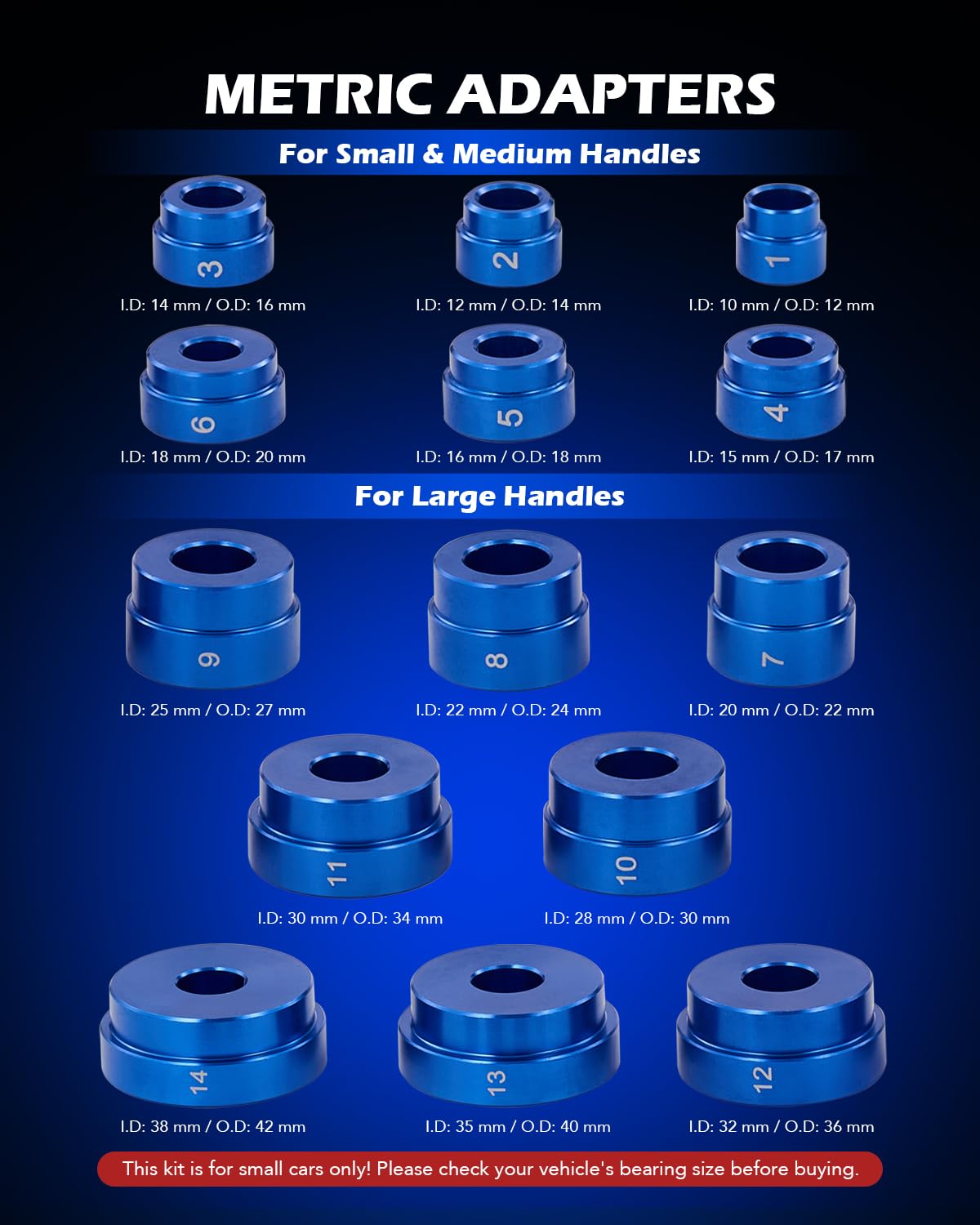 Orion Motor Tech 33pc Bearing Press Kit for Small Vehicles, Bearing Race and Seal Driver Set with Metric SAE Adapters, Seal Driver Set with 3 Knurled Handles