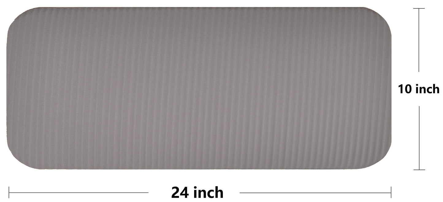 Fitvids All Purpose 1/2-Inch Extra Thick High Density Anti-Tear Exercise Yoga Mat and Knee Pad with Carrying Strap, Gray