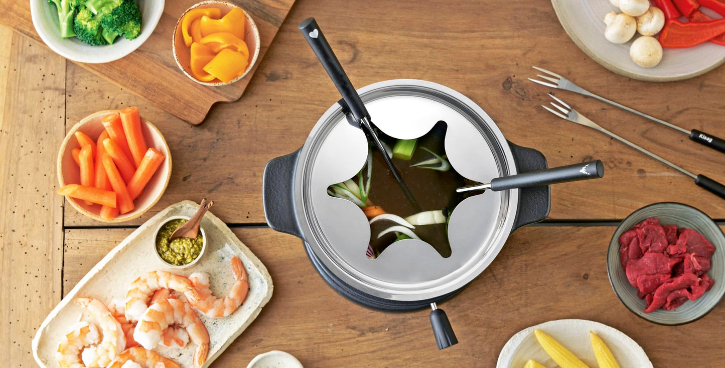 Kisag Cast Iron Fondue Set - Genuine Swiss Made