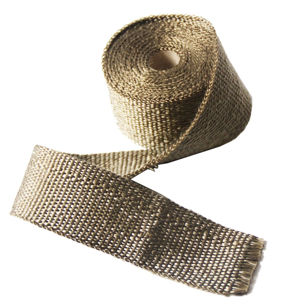 LEDAUT Heat Shield Insulation with Ties for Pipe 16' Roll Titanium Motorcycle Exhaust Tape Thermal Protection