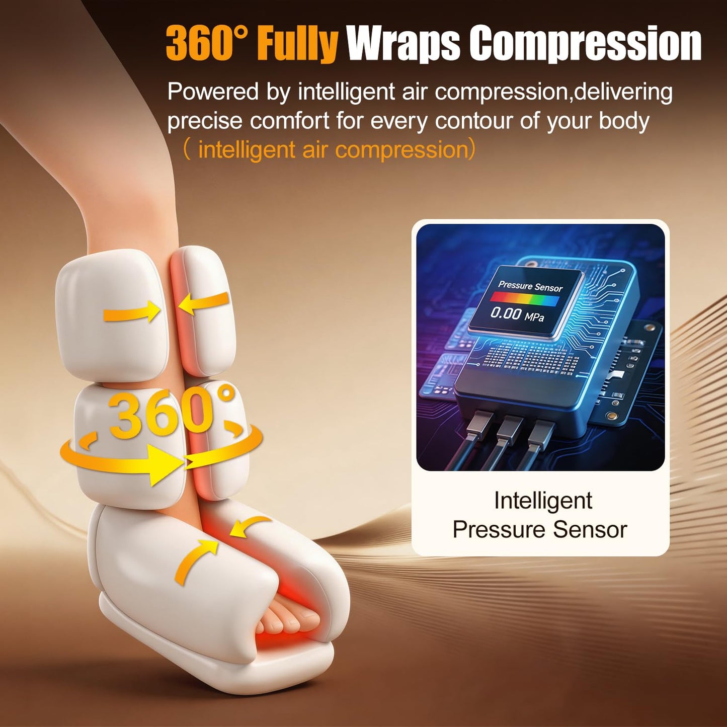 pryfey Leg Massager with Heat and Compression, Foot and Calf Massager for Circllation and Pain Relief, 12 Intensity, 6 Modes,3 Heating, Compression Boots for Muscle Recovery, Mother's Day Gifts