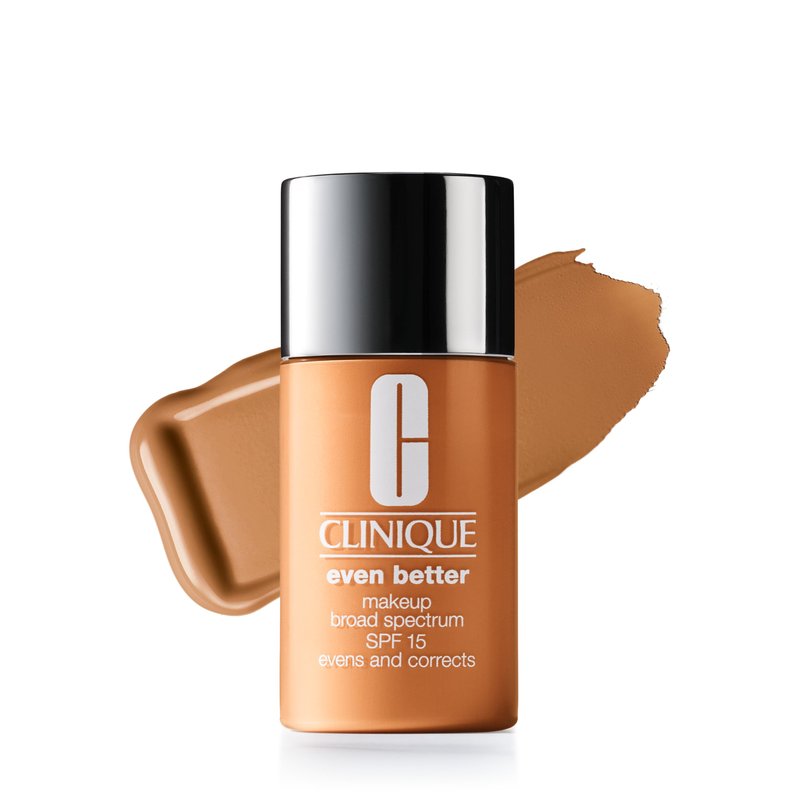Clinique Even Better Makeup Liquid Foundation SPF 15 With Vitamin C For Dry + Oily Combination Skin Types | Medium Coverage + Natural Finish | Evens Skin Tone + Reduces Dark Spots, Chestnut, 1 Fl Oz