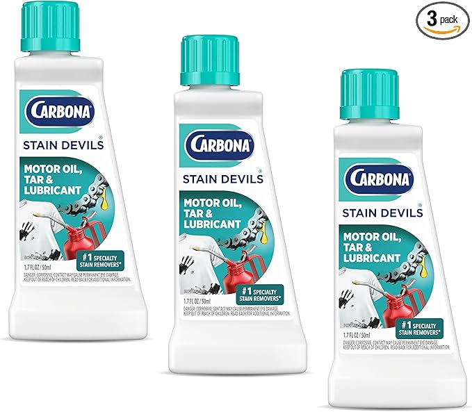 Carbona Stain DevilsÂ® #7 | Motor Oil, Tar & Lubricant | Professional Strength Laundry Stain Remover | Multi-Fabric Cleaner | Safe On Skin & Washable Fabrics | 1.7 Fl Oz, 3 Pack